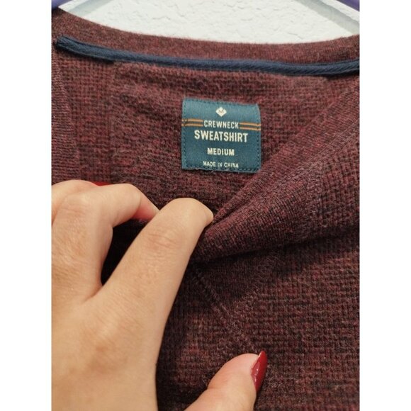 Member's Mark Wine Red Heather Long Sleeve Crewneck Sweatshirt Size M - Picture 4 of 10